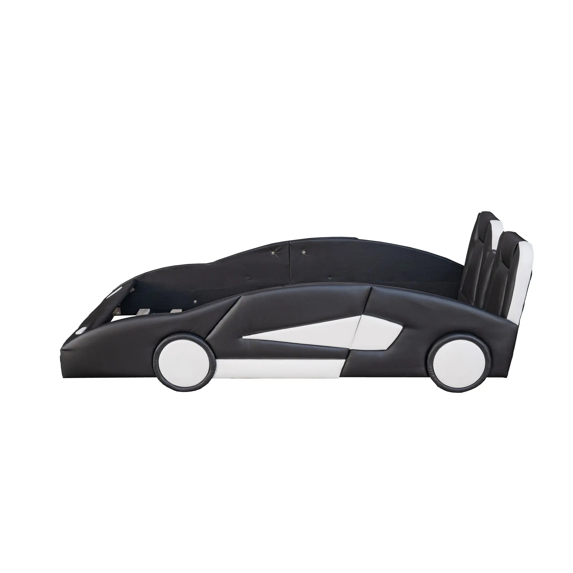 Bellemave® Twin Size Race Car - Shaped Platform Bed with Wheels - Bellemave