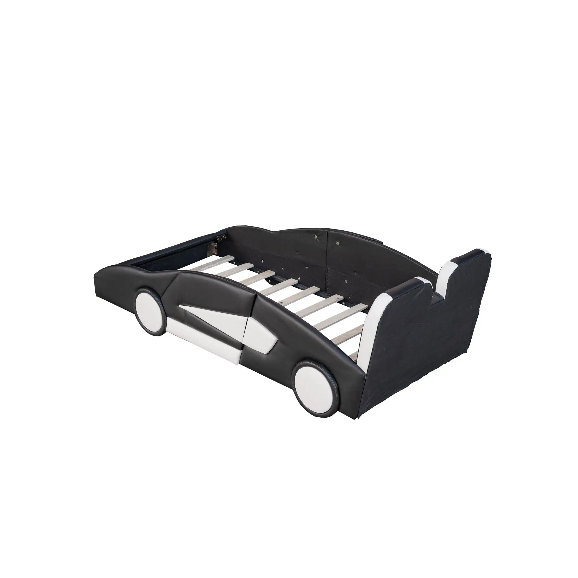 Bellemave® Twin Size Race Car - Shaped Platform Bed with Wheels - Bellemave