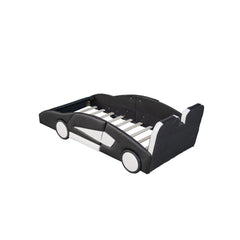 Bellemave® Twin Size Race Car - Shaped Platform Bed with Wheels - Bellemave