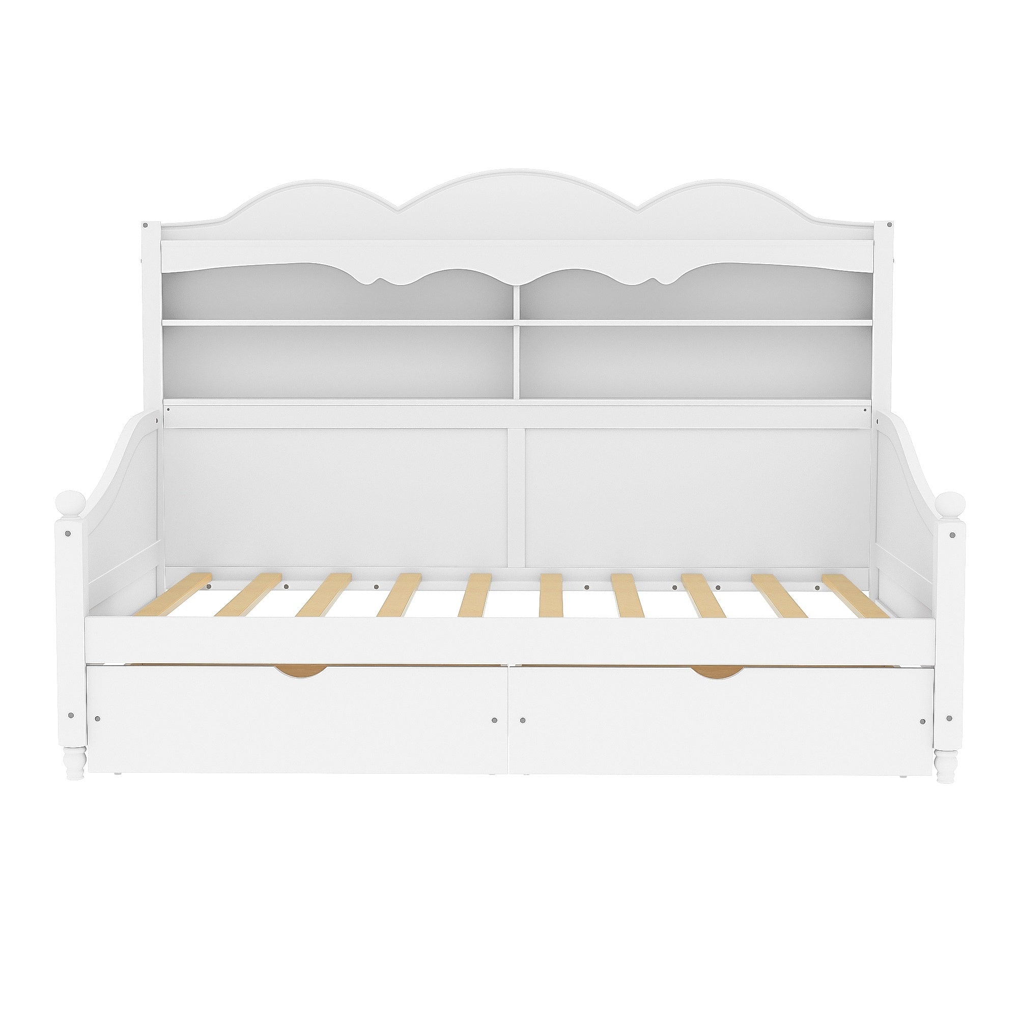 Bellemave® Twin Size Retro Daybed with Storage Drawers & Headboard Shelves | No Box Spring - Bellemave