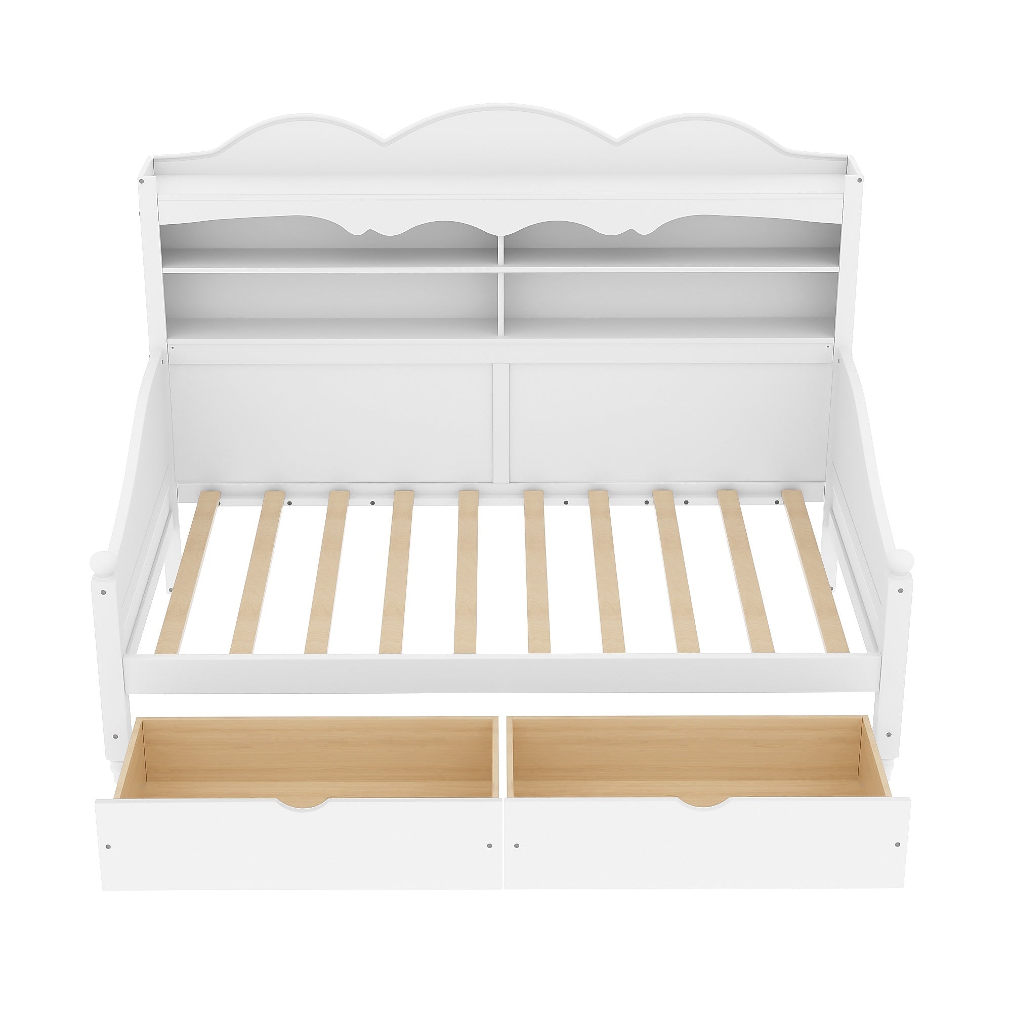 Bellemave® Twin Size Retro Daybed with Storage Drawers & Headboard Shelves | No Box Spring - Bellemave