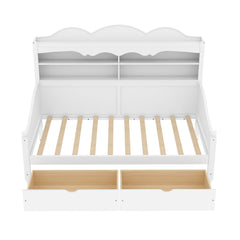 Bellemave® Twin Size Retro Daybed with Storage Drawers & Headboard Shelves | No Box Spring - Bellemave