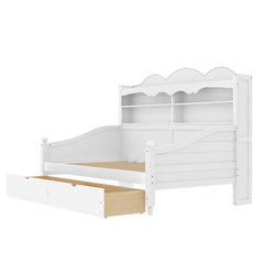 Bellemave® Twin Size Retro Daybed with Storage Drawers & Headboard Shelves | No Box Spring - Bellemave