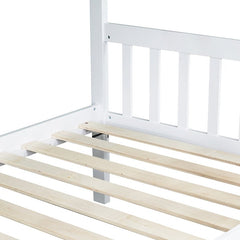 Bellemave® Twin Size Rubber Wood Bunk Bed with Trundle Bed, Convertible into 2 Twin Size Beds - Bellemave