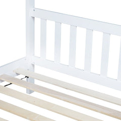 Bellemave® Twin Size Rubber Wood House Bed with Headboard and Footboard - Bellemave