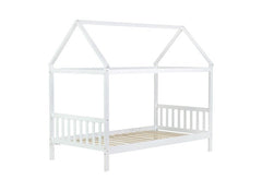 Bellemave® Twin Size Rubber Wood House Bed with Headboard and Footboard - Bellemave