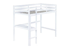 Bellemave® Twin Size Rubber Wood Loft Bed with Safety Guardrail, Built - in Desk, Ladder - Bellemave