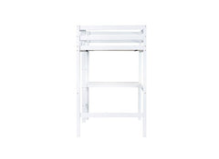 Bellemave® Twin Size Rubber Wood Loft Bed with Safety Guardrail, Built - in Desk, Ladder - Bellemave