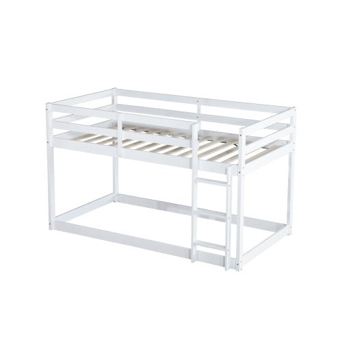 Bellemave® Twin Size Solid Rubber Wooden Bunk Bed with Ladder - Bellemave