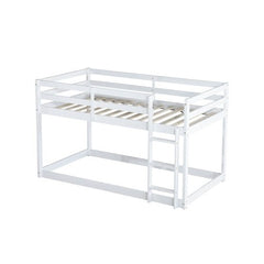 Bellemave® Twin Size Solid Rubber Wooden Bunk Bed with Ladder - Bellemave