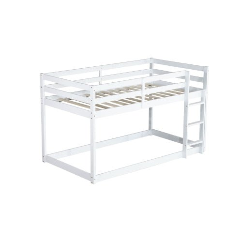 Bellemave® Twin Size Solid Rubber Wooden Bunk Bed with Ladder - Bellemave
