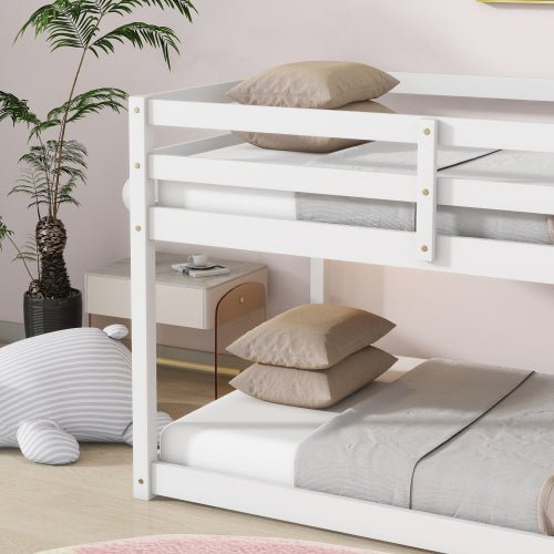 Bellemave® Twin Size Solid Rubber Wooden Bunk Bed with Ladder - Bellemave