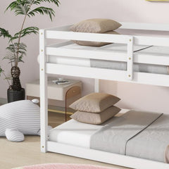Bellemave® Twin Size Solid Rubber Wooden Bunk Bed with Ladder - Bellemave