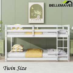 Bellemave® Twin Size Solid Rubber Wooden Loft Bed with Ladder - Bellemave