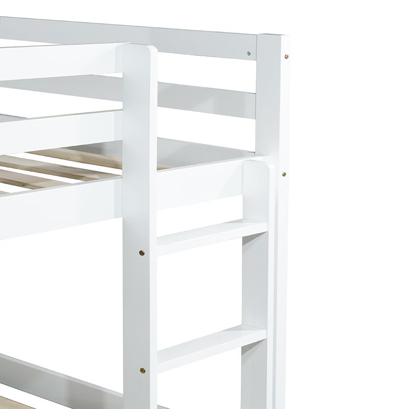 Bellemave® Twin Size Solid Rubber Wooden Loft Bed with Ladder - Bellemave