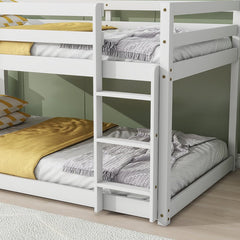 Bellemave® Twin Size Solid Rubber Wooden Loft Bed with Ladder - Bellemave