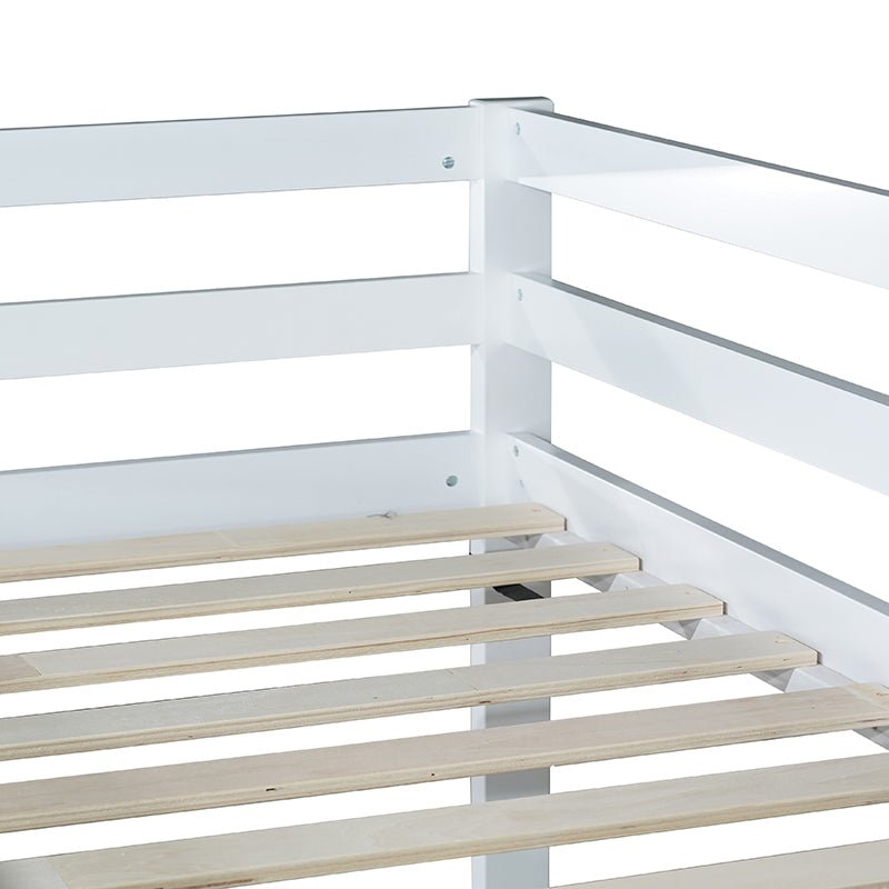 Bellemave® Twin Size Solid Rubber Wooden Loft Bed with Ladder - Bellemave