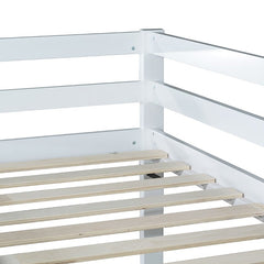 Bellemave® Twin Size Solid Rubber Wooden Loft Bed with Ladder - Bellemave