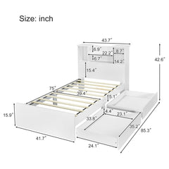 Bellemave® Twin Size Storage Platform Bed Frame - Bellemave