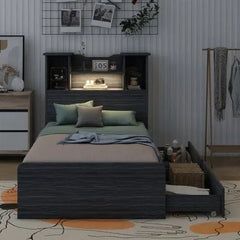 Bellemave® Twin Size Storage Platform Bed Frame - Bellemave