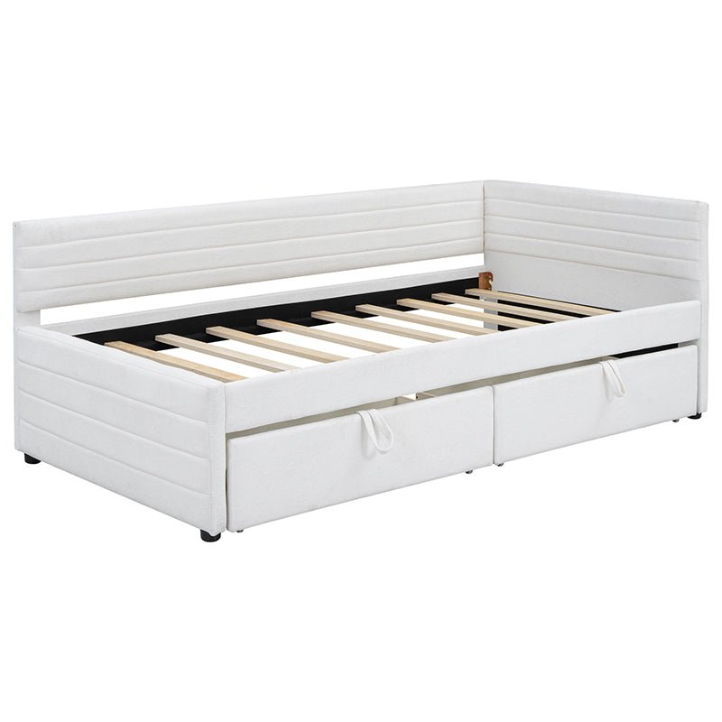 Bellemave® Twin Size Upholstered Daybed with 2 Drawers - Bellemave
