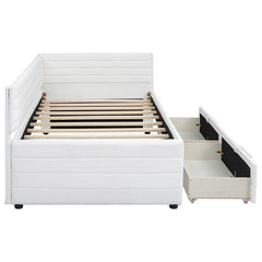 Bellemave® Twin Size Upholstered Daybed with 2 Drawers - Bellemave