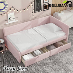 Bellemave® Twin Size Upholstered Daybed with 2 Drawers - Bellemave