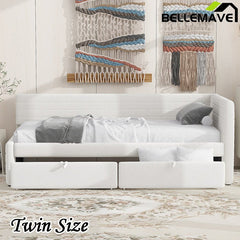 Bellemave® Twin Size Upholstered Daybed with 2 Drawers - Bellemave