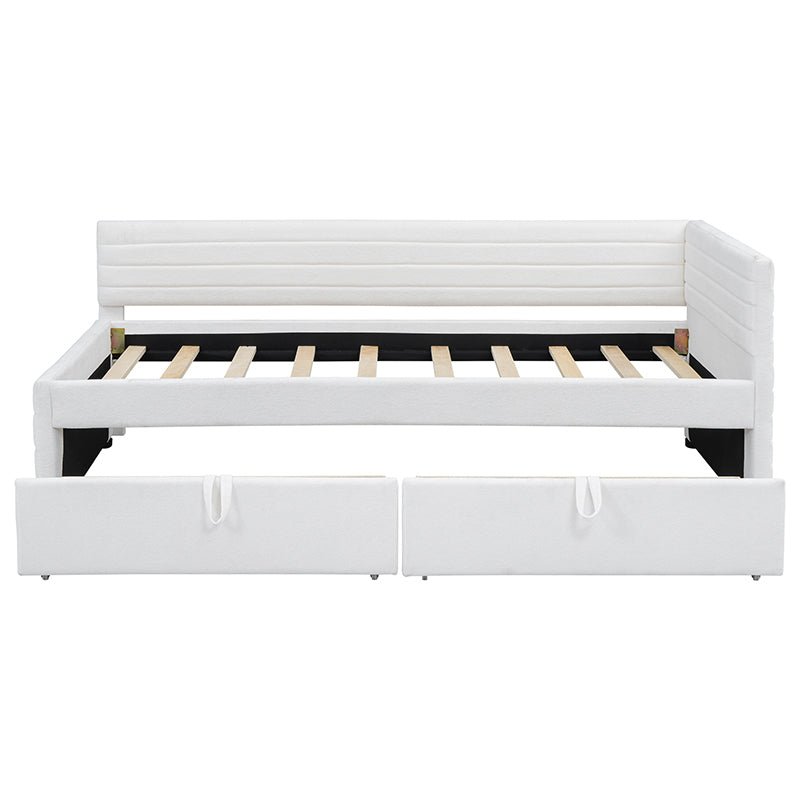 Bellemave® Twin Size Upholstered Daybed with 2 Drawers - Bellemave