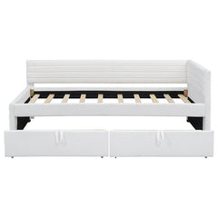 Bellemave® Twin Size Upholstered Daybed with 2 Drawers - Bellemave