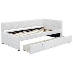 Bellemave® Twin Size Upholstered Daybed with 2 Drawers - Bellemave