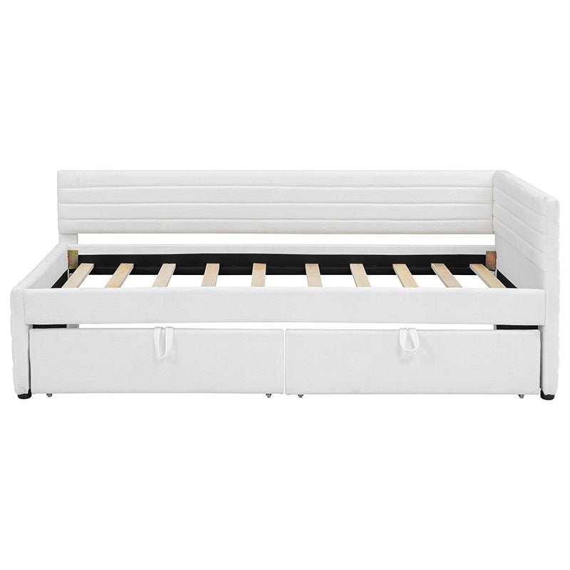 Bellemave® Twin Size Upholstered Daybed with 2 Drawers - Bellemave