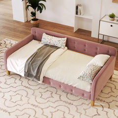 Bellemave® Twin Size Upholstered Daybed with 4 Support Legs - Bellemave