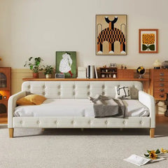 Bellemave® Twin Size Upholstered Daybed with 4 Support Legs - Bellemave