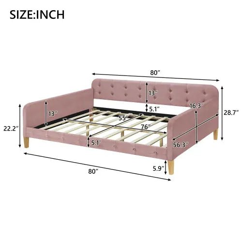 Bellemave® Twin Size Upholstered Daybed with 4 Support Legs - Bellemave