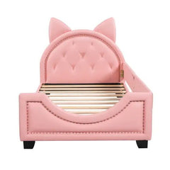 Bellemave® Twin Size Upholstered Daybed with Carton Ears Shaped Headboard - Bellemave