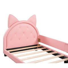 Bellemave® Twin Size Upholstered Daybed with Carton Ears Shaped Headboard - Bellemave