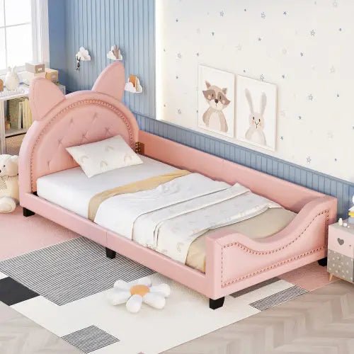 Bellemave® Twin Size Upholstered Daybed with Carton Ears Shaped Headboard - Bellemave
