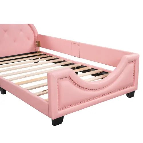 Bellemave® Twin Size Upholstered Daybed with Carton Ears Shaped Headboard - Bellemave