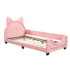 Bellemave® Twin Size Upholstered Daybed with Carton Ears Shaped Headboard - Bellemave