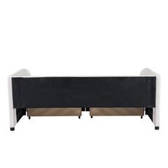 Bellemave® Twin Size Upholstered Daybed with Ergonomic Design Backrest and 2 Drawers - Bellemave