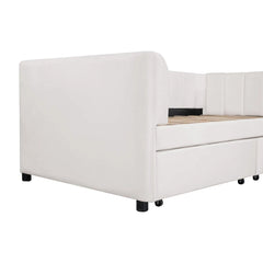 Bellemave® Twin Size Upholstered Daybed with Ergonomic Design Backrest and 2 Drawers - Bellemave