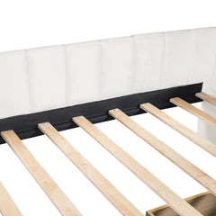 Bellemave® Twin Size Upholstered Daybed with Ergonomic Design Backrest and 2 Drawers - Bellemave