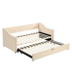 Bellemave® Twin Size Upholstered Daybed with Pop Up Trundle - Bellemave