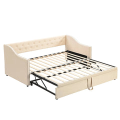 Bellemave® Twin Size Upholstered Daybed with Pop Up Trundle - Bellemave