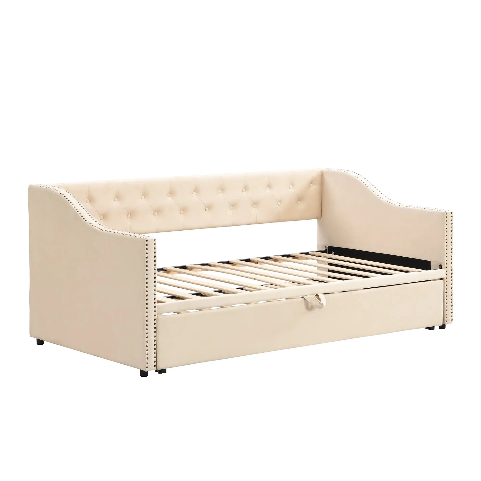 Bellemave® Twin Size Upholstered Daybed with Pop Up Trundle - Bellemave
