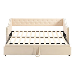 Bellemave® Twin Size Upholstered Daybed with Pop Up Trundle - Bellemave