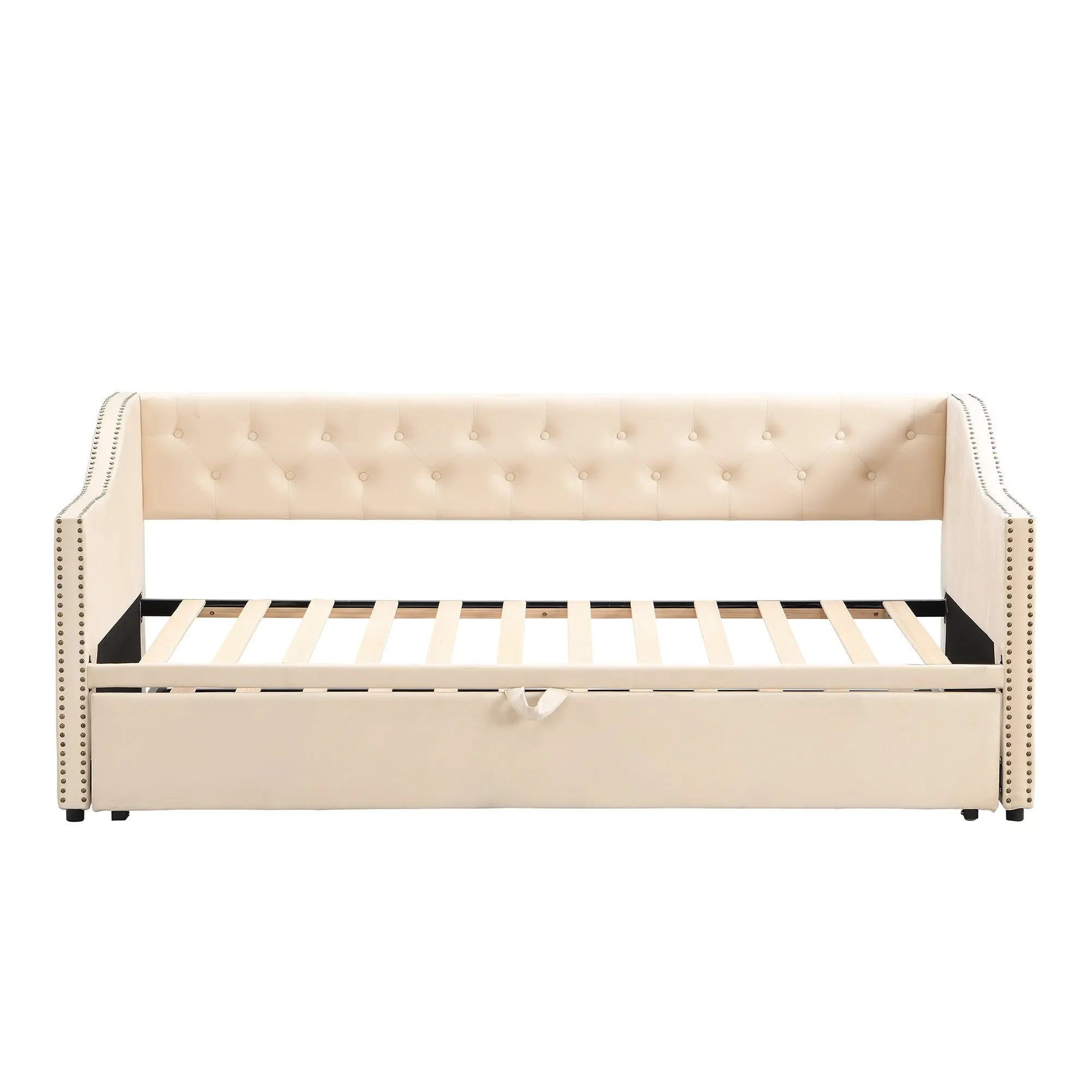 Bellemave® Twin Size Upholstered Daybed with Pop Up Trundle - Bellemave