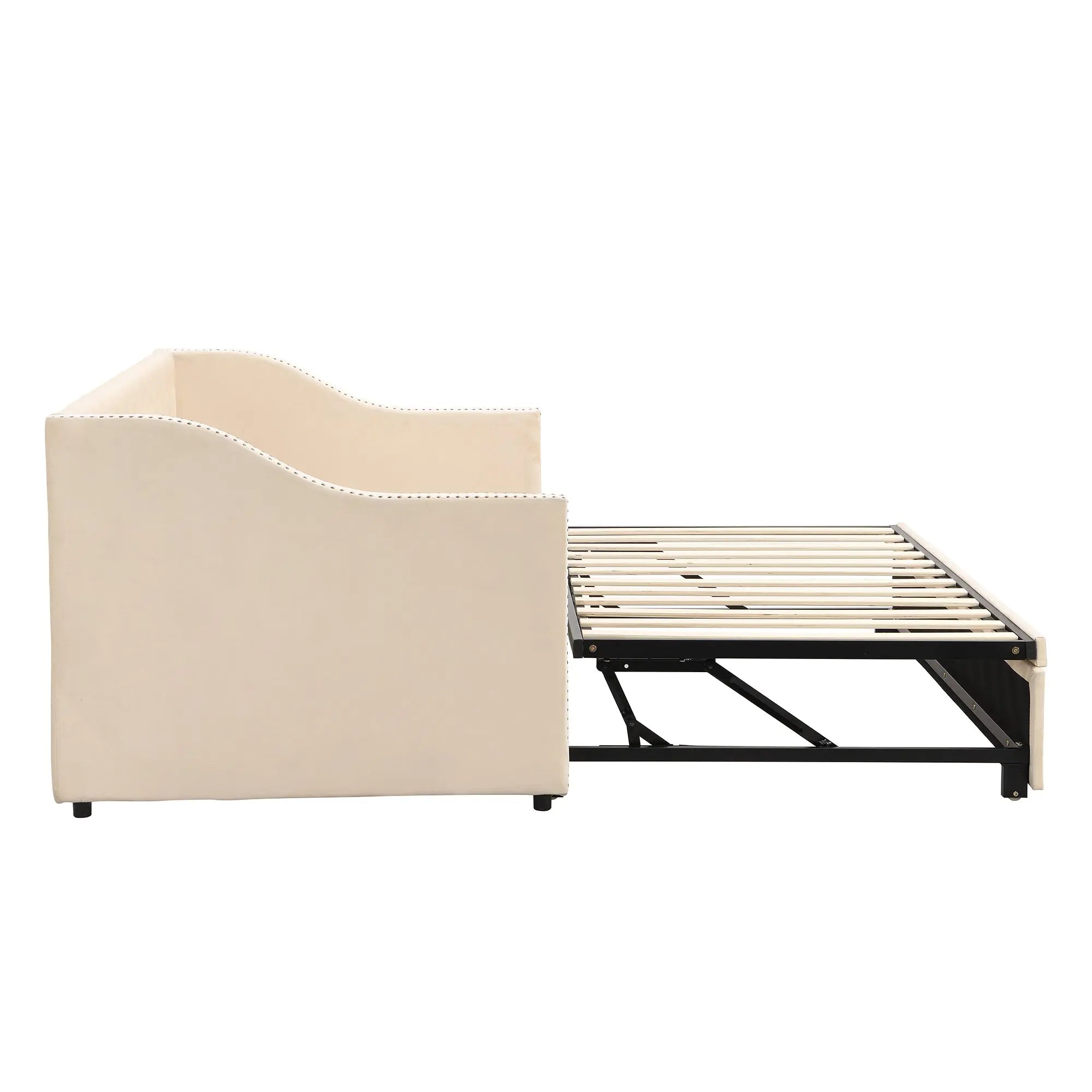 Bellemave® Twin Size Upholstered Daybed with Pop Up Trundle - Bellemave