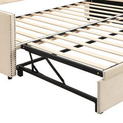 Bellemave® Twin Size Upholstered Daybed with Pop Up Trundle - Bellemave